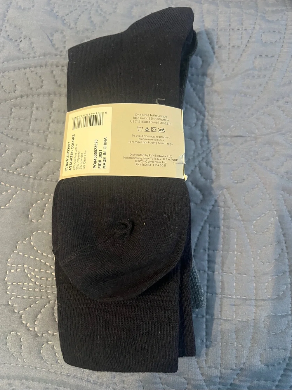 Calvin Klein Men's Crew Socks in Heather Gray and Black Trim